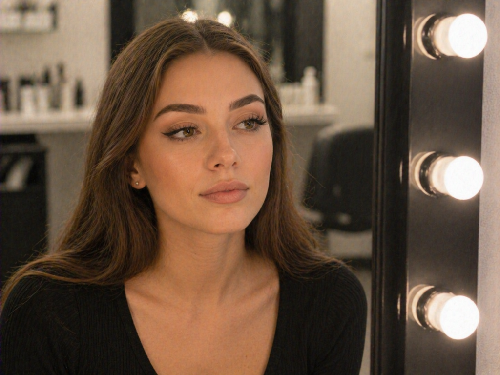 Glamour in a makeup studio soft glam makeup service at Sanaa Ahmed Beauty Salon in New Cairo