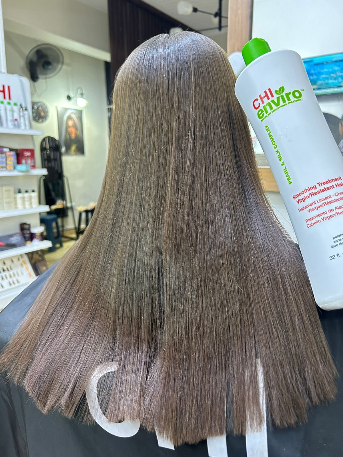 After CHI Enviro hair smoothing result at women’s Hair Salon New Cairo