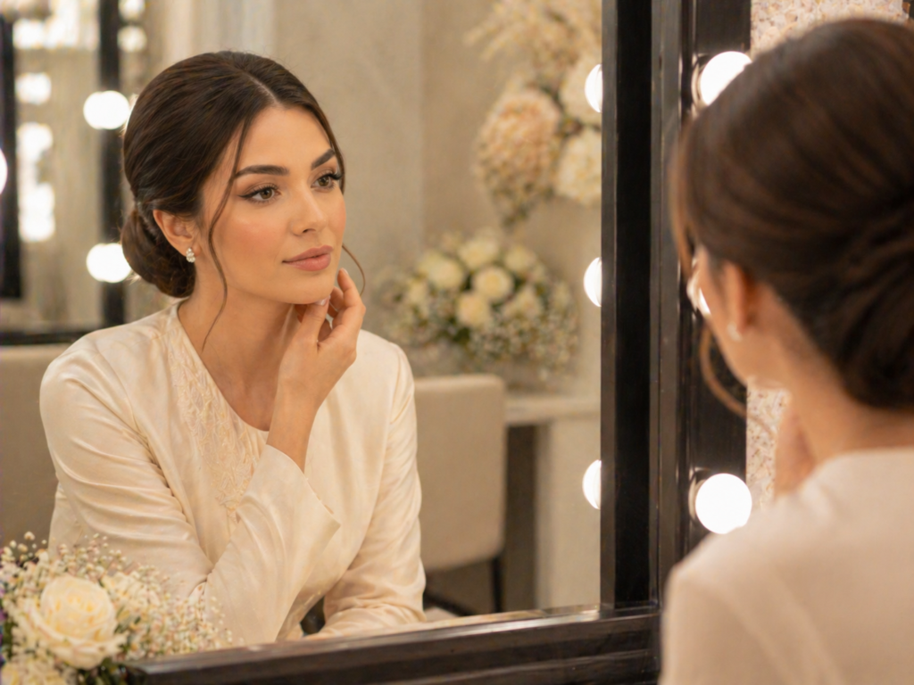 Katb Ketab Look Beauty Reveal at Sanaa Ahmed Beauty Salon bridal beauty package with hair and makeup near Rehab City New Cairo
