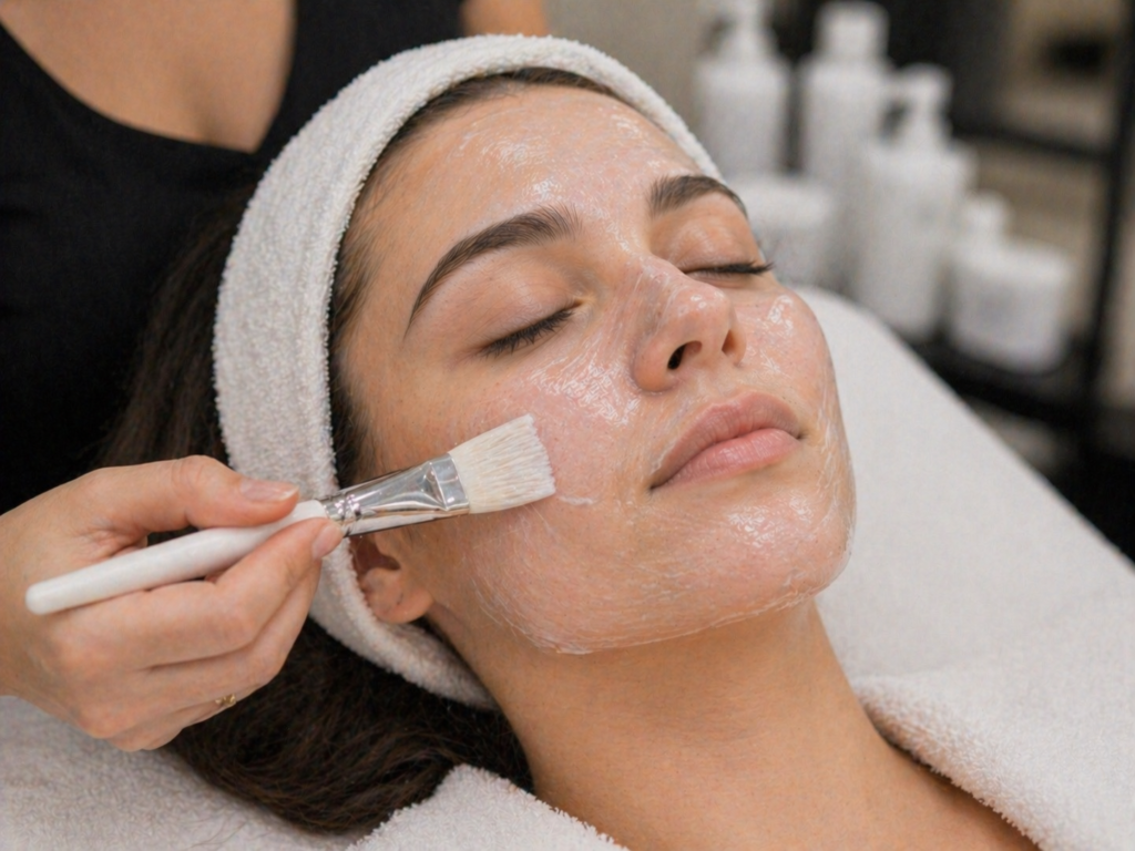 Relaxing facial treatment in a spa fresh glowing skin after facial service at Beauty Salon New Cairo