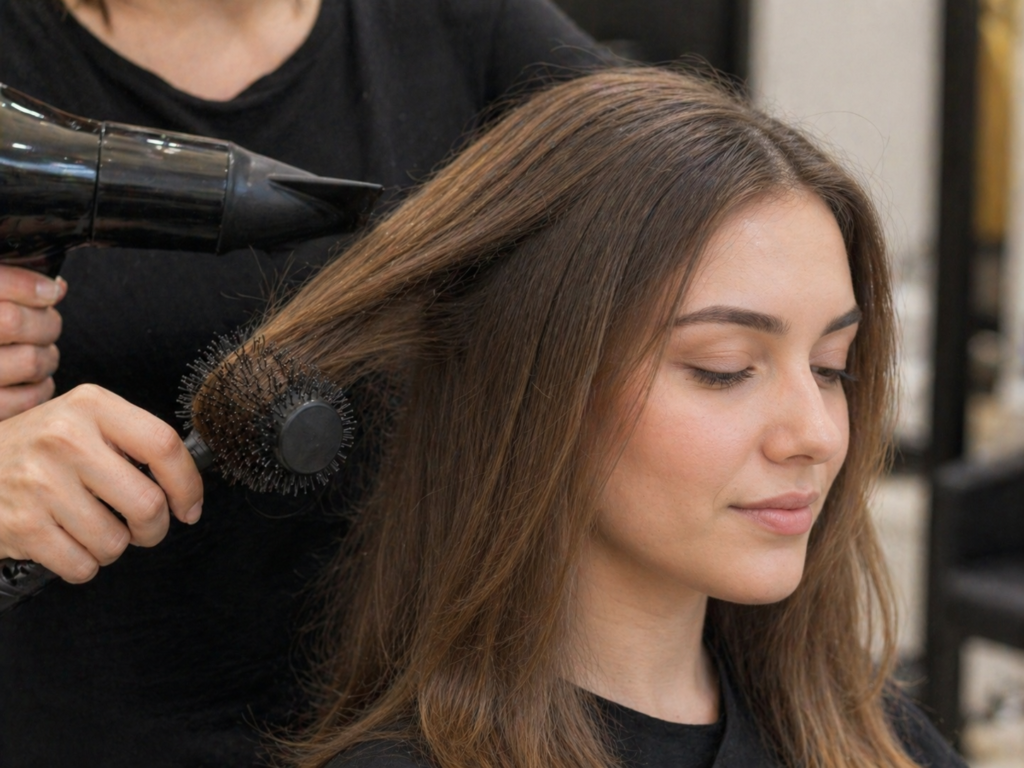 professional blow-dry at women’s Hair Salon New Cairo near Third Settlement