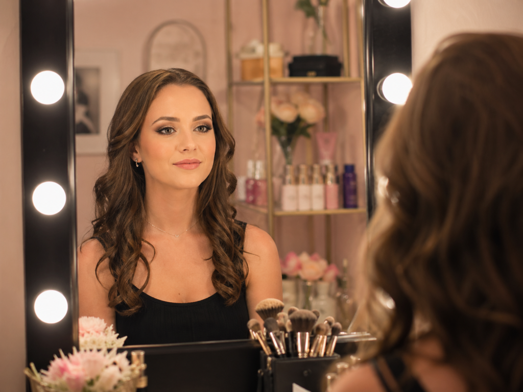 Soft Glam Makeup Reflection at a Beauty Salon event makeup look at women’s Beauty Salon New Cairo near Third Settlement