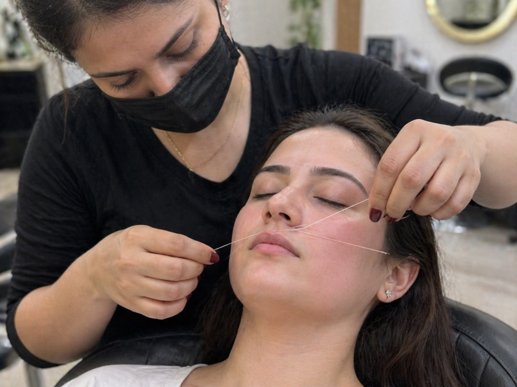 upper lip hair threading upper lip hair threading for women at beauty salon in New Cairo