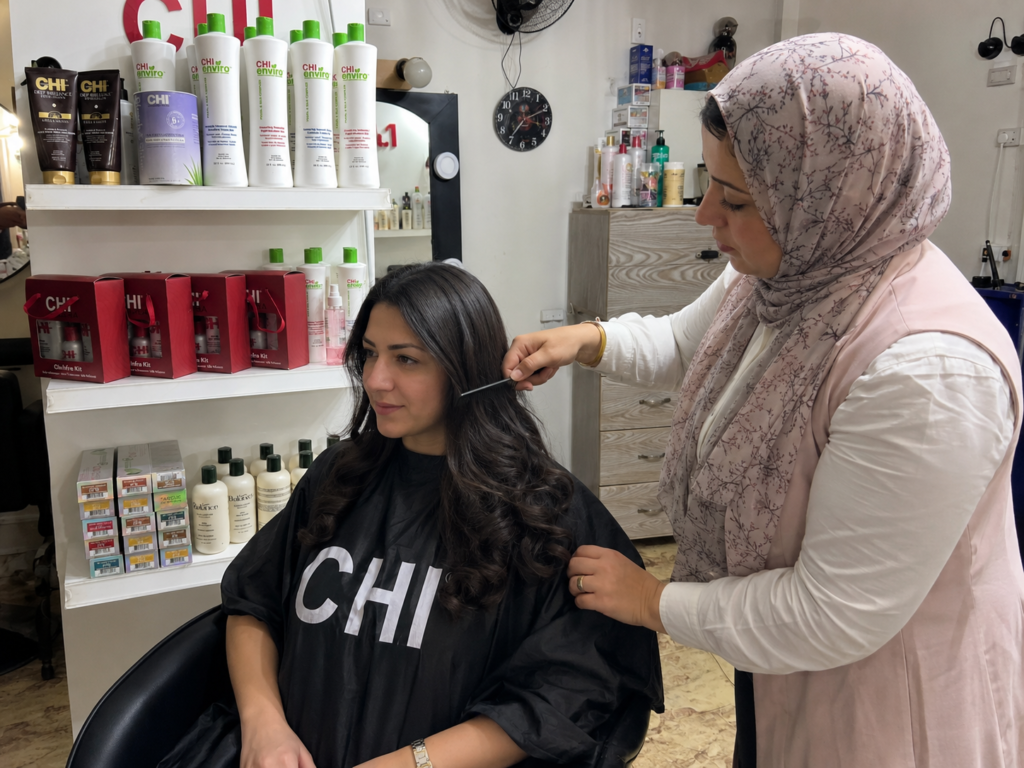 7 CHI Enviro hair treatment near 5th Settlement New Cairo at Sanaa Ahmed Beauty Salon for smoother healthier-looking hair
