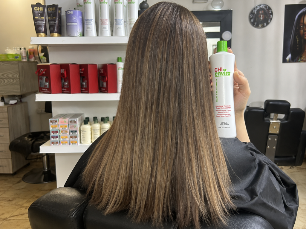8 CHI Enviro hair treatment for Zahraa Nasr City women at Sanaa Ahmed Beauty Salon in 3rd Settlement New Cairo