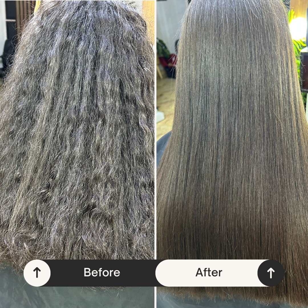 sanaa ahmed keratin before after long hair