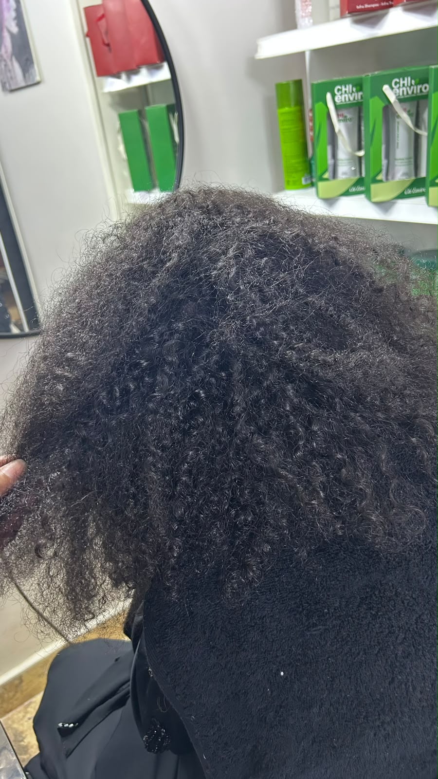 thick curly hair before chi enviro treatment new cairo